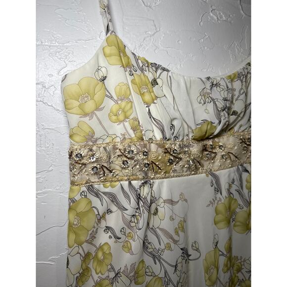 Necessary Objects floral beaded empire waist sheer lined‎ dress womens small y2k - Picture 3 of 10